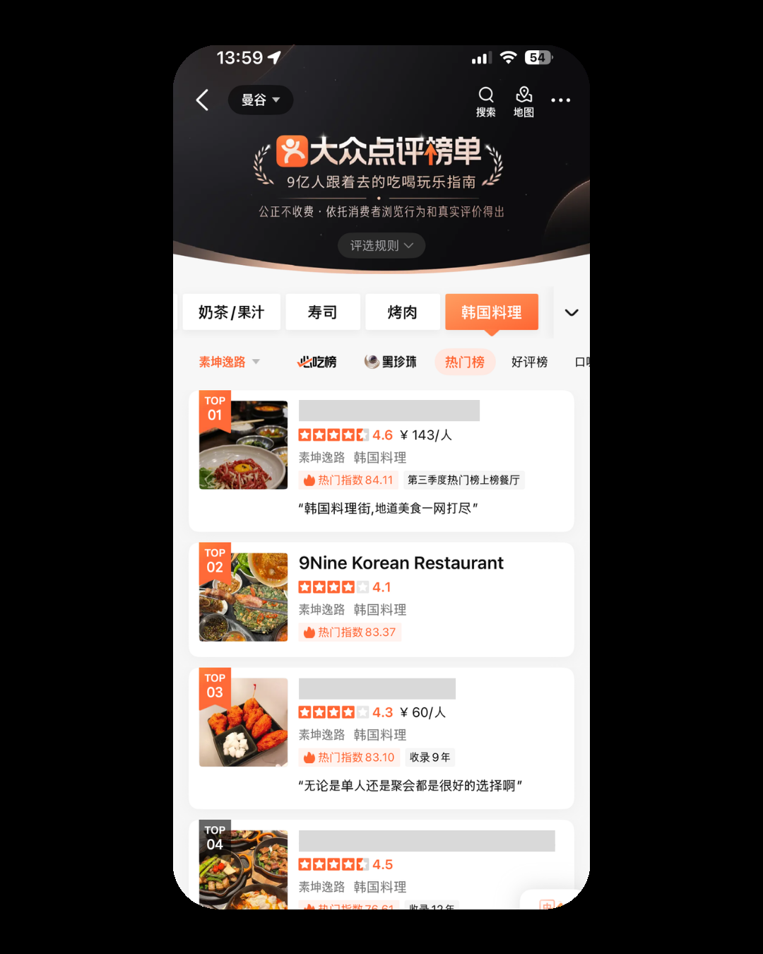9Nine Korean Restaurant — ความนิยมร้านอาหารเกาหลี · อันดับ 2